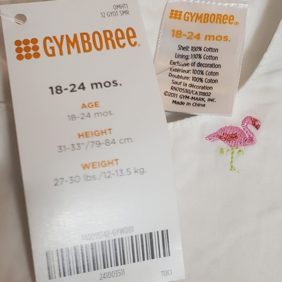 Gymboree Embroidered Flamingo Top Girls Size 18-24M NWT - Picture 5 of 5